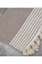 Buldan Work Arms Knitted Single Sofa Armchair Cover 180x150 Large Size 100% Cotton Woven - Brown - 3