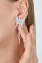 Women's Butterfly Motif Dangle Small Zircon Stone Earrings Model Engagement Trend Elegant Bijouterie - 5