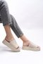 Mahthyl Women's Slippers 001277 Beige Wrinkled Patent Leather - 5