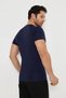 Men's Navy Blue Sleeves Slim Fit Compression Gym Fitness Sports T-Shirt - 6