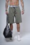 Trend We Ribbed Fabric Regular Fit Pocket Shorts with Elastic Waist and Cord