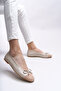 Saelstele Women's Ballet Flats 001298 Beige Leather - 4