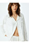 Polar Pajama Top Buttoned Shirt Collar Glitter Stars and Moon Printed