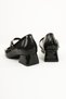 Women's Black Patent Leather Blunt Toe Belt Detailed Short Heel Ballet Shoes - 4