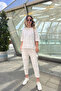 Women's Parachute Pocket Trousers with Cuffs - Ecru - 8