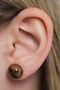 Yellow Plated Anti-Tarnish Steel Women's Leopard Pattern Round Earrings
