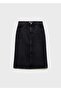 Midi Denim Skirt - 3