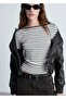 Striped boat neck T-shirt - 8