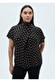 Blouse with Draped Neckline Polka Dot - 5