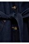 Long Rinse Wash Denim Trench Coat - 5