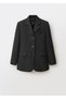 Straight Cut Button Blazer Jacket - 3