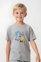 Draw Bear Printed Boy Capri and T-Shirt Bottom-Top Set - 2