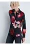 Patterned satin shirt