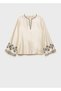 Blouse of Satin with Embroidery - 3