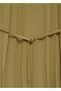 Belted Pleated Dress with Tie Detail - 6