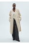 Oversize Long Double Button Trench Coat - 6