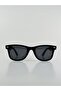 Wayfarer Slanted Black Unisex Sunglasses - 5