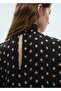 Blouse with Draped Neckline Polka Dot - 8