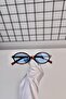 Blue Leopard Oval Bone Glass Interchangeable Women Unisex Men Uv400 Protected Sunglasses - 3