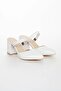 Women's White Short Thick Heeled Slippers Ayktrk011 - 3