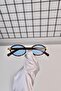 Blue Leopard Oval Bone Glass Interchangeable Women Unisex Men Uv400 Protected Sunglasses - 2