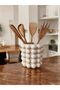 Gözdehobi Beige 5 Bubble Spoon Vase |   Concrete Vase Decoration |   Decorative Flower Pot - 5