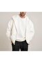 White Zippered Kangaroo Pocket Sweatshirt
