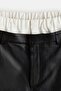 Double-waistband leather shorts - 2
