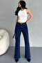 Lya Hsn Dodge Vanessa Defne Olivier Dark Blue Flared Jeans High Waist New - 3