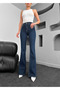 Lya Hsn Dodge Vanessa Defne Long Flared Button Slim Fit Denim Pants - Flare New - 2
