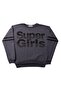 Girl's Sweatshirt Super Girls Print and Stone