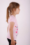 Girl's T-shirt with Heart and Rabbit Printed