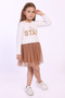 Girl's Star Printed Tulle Dress
