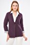 Women's Plum Sleeve Striped Single Button Jacket ARM-22K001122 - 3