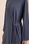 Navy Blue Metal Buckle Detailed Knitted Blouse - 3