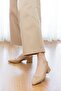 Aura Nude Side Buckle (4 cm Heel Height) Pointed Toe Heeled Ballerina Shoes - 4