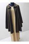 Brown Cashmere Poncho Oversize Standard Size Front Zipper Seasonal Length 90 cm Shoulder to Sleeve 63 cm - 6