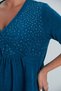 Women's Double Breasted Lapel Stone Detailed Long Plus Size Curve Home Beach Towel Dress - 4