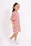 Girl's Ruffled Sleeve Full Polka Dot Printed Dress - 3