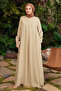 6482- Piece Paint Dress Beige