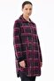 Black-Fuchsia Plaid Patterned Mink Coat - 3