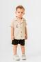 Style Shirt Sail Pattern Adjustable Waist Short Sleeve with Shorts 3-Piece Suit Children's and Baby's Clothing Self
