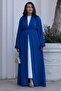 Cobalt Blue Sleeve Flower Detailed Zahra Abaya - 2