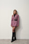 Women's Lilac Belted Poticar Long Blazer Jacket - 2