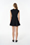 Sleeveless Mini Dress with Pleat Detail Black - 5