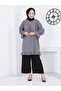 Wrapped Tunic with Elastic Sleeves and Frilled Skirt
