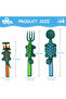 Spoon, Fork & Pusher - Dark Green, Dinosaur, 3Pcs - 7