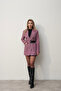 Women's Lilac Belted Poticar Long Blazer Jacket - 4