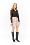 Pile Detailed Elastic Waist Mini Skirt Natural - 3