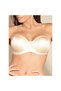 4063 Rib Supported Thin Sponge Gathering Strapless Bra - Skin - 3